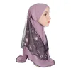 Abbigliamento etnico Maglia ricamo Donne musulmane Hijab istantaneo Un pezzo Amira Indossare Sciarpa Preghiera Copricapo completo Copricapo islamico