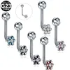 Stud 10st/Lot G23 Crystal Christina Vertical Hood Piercing Lip Ring Sexiga kvinnor Piercing Body Jewelry 14g 231020