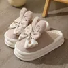 Designer kvinnor tofflor mode vinter rosa blå grön khaki icke-halk bowknot utomhus hålla varma kvinnor inomhus kausal toffel bomull bekväma sneakers