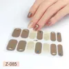 14 pontas de 1 folha elegante portátil 3D relevo impresso filme de esmalte de cristal autoadesivo tiras de unhas de cobertura completa à prova d'água respirável adesivo de unhas ecológico