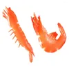 Decoração de festa marítima brinquedo educacional de animal grande camarão vermelho de camarão pequeno decoração de camarão alimentos falsos