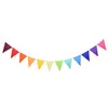 12 drapeaux colorés de fanfarts de centimations en feutre Banner String Triangle Flag fête des célébrations décorations de baby shower événements de mariage classe Garland HW0108