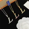 Diamanten hangers ketting ontwerper voor mannen V sieraden gouden ketting ketting feestaccessoires vrouwen liefde ketting met doos bedelarmband M