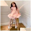 Robes de fille Filles Enfants Rose Casual Jupe De Luxe Designer Marque Robe De Mode Net Fil À Manches Courtes Princesse Pour Enfants Q0716 D Dh7Uv