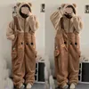 Vêtements de nuit pour femmes Flanelle Anime Onesie Adultes Animal Pijama Pyjamas Ensemble Femmes Hommes Cosplay Halloween Dessin Animé Pyjama Adultes Hiver Ours Vêtements De Nuit 231021