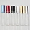 Flacon de parfum 20 pièces/lot 5ML 10ML 15ML, flacon pulvérisateur en verre fin Transparent, flacons en verre d'échantillon, Mini atomiseur de parfum Portable, or Sil 231020