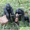 Miniaturen Speelgoed Originele Afrikaanse Wilde Leeuw Simatie Tijger Olifanten Actie Figuur Boerderij Dieren Beeldjes Model Educatief Speelgoed Miniatu Dhzxc