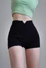 Women's Shorts Versatile And WOMENGAGA Easy To Wear Black Slim Fit High Waist Spicy Girls' Sexy Hip Lift Pants UQIP