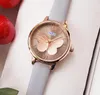 Populära små 3D -bin Dial Quartz Battery Watch Women Leather Belt Armband Rose Gold Silver Color Ultra Thin Top Model Famous Wristwatch Presents