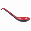 Skedar 500 st/Lot Red Black Color Home Flatware Japanese Plastic Bowl Soup Porridge Spoon