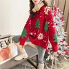 Chandails pour femmes hiver ample épaissi paresseux rouge noël flocon de neige pull tricoté pull femmes tendance 231020