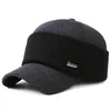 Top Caps Kış Men'in Sıcak Şapkası Kalın Beyzbol Erkekler İçin Kulaklıklar Şapkalar Kıdemli Babanın Sıradan Markaları Snapback Cap