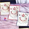 Greeting Cards Ups Greeting Cards 3D Happy Birthday Cake Pop-Up Gift For Kids Mom With Envelope Handmade Home Garden Festive Party Sup Dhm6D