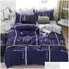 Beddengoedsets 57Koffie Wit Gestreept Patroon Dekbed Er Platte Lakens Kussensloop Koning Koningin Fl Twin Beddengoed Set Zachte Sprei 201021 Ho Dhwuq