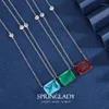 Pendanthalsband Springlady Trend 12 16mm Ruby Emerald Paraiba Tourmaline Gemstone Women's Necklace Vintage Wedding Fine Jewelry Gift