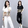 Women's Two Piece Pants Girl's Leisure Sports Suit Large Size All-match Western Style Clothes Loose Outer Wear Two-piece Running