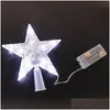 Decorazioni natalizie Decorazioni natalizie Topper per albero di stelle illuminato a led per la casa Natale Top Ornamenti Navidad Anno Decor Natal Noel Hom Dhivx