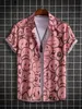 Mäns avslappnade skjortor herrhawaiianska skjortor för män kort ärm 3d tryckt skjorta strandblus orange retro slips mönster aloha skjortor sommarstoppar 231020