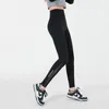 Leggings da donna Pantaloni da yoga sottili a vita alta in rete sexy Lettera di moda Sollevamento dell'anca Sport Tinta unita Push up casual Palestra da donna