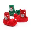 Primeros caminantes nacidos zapatos de bebé calcetines de santa claus para niño antideslizante suela suave cálido todler infantil caminando 231020