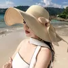 Wide Brim Hats Women Summer Beach Travel Straw Hat Seaside Sunblock Sunshade Holiday Foldable Fashion Big Large