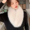 Scarves Women Winter Warm Hair Collar Female Fur Scarf Imitation Fur Scarf Artificial Wool Bib Solid Color Shawl 231021