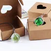 Gift Wrap 6.5*6.5*3cm Brown Heart Hollow Out Kraft Paper Box Handgjorda gåva Svål Affärskort Favor Party Christmas Cosmetic Package Boxes 231020