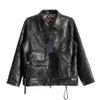 Luxury Leather Jacket 3D Embossed Mens jacket Cardigan Coat v Designer Bag Windproof Waterproof Varsity Jackets Winter Warm Coats