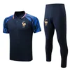 2023 2024 hommes français manches courtes survêtement de football vêtements de sport costume de football uniforme de maillot de football 22 23 24 MBAPPE Benzema sweat-shirt ensemble