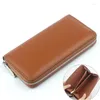 Wallets Genuine Leather Men Long Purse Female Clutches Money Passport Cell Phone Wallet Ladies Zipper Card Holder