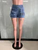 Dżinsowe dżinsy dżinsowe mini spódnice szorty kobiety Koreańskie kieszenie w stylu Jean y2k Women Sexy High Wiast Female