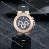 Relógios de pulso 2023 Mens Relógios Top Automático Mecânico Relógio de Pulso Pulseira de Borracha Rosa Ouro Preto Dial Relogios Masculino