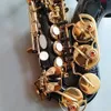 Nouveau saxophone soprano incurvé professionnel B-flat en or noir sculpture profonde saxo soprano de qualité professionnelle en nickel noir