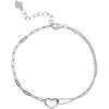 Braccialetti con ciondoli Moda Catena a doppio strato Bracciale con cuore d'amore Bracciale per le donne Regalo di gioielli eleganti e belli Pulseras E231