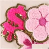 Notions Iron Ones Pink Face Butterfly Letter Cute Chenille Embroidered Decorative Appliques Sticker For Clothing Jeans Jackets Hats