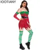 Stripe 3D Print Women Jumpsuit Carnival XMAS Party Cosplay Costume Bodysuit Adults Christmas Onesie Outfits