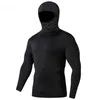 Men's TShirts Solid color hooded motorcycle Jersey tight compression Quick drying men's shirt sports Cycling Male Tshirt Pullover Hoodies Tops 231020
