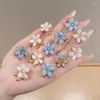 Hair Accessories 4pcs Baby Girls Crystal Flower Clips Fashion Metal Mini Claw For Women Crab Hairpins Headwear Kids