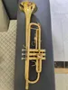 Instrument de trompette plat B haut de gamme européen, clés de coque en laiton plaqué or, trompette professionnelle, klaxon professionnel à trois tons