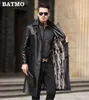 Men's Leather Faux Leather Batmo arrival autumn winter real Leather thicked trench coat men Leather jacket men Long Overcoat plus-size S-5XL 231021