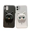 3D Apple Cell Phone Cases For Iphone 15 Pro max Ultra 14 13 12 Plus Student Cartoon Cat Soft Skin Feel Mobile Phone Protective Cover Non-slip TPU Shockproof Back Covers