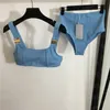 Metal Buckle Split Bikini Swisuits Designer Kvinnor SwimeWear Sling Vest Trosor Underkläderuppsättningar Sexiga baddräkter
