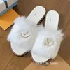 Paris Luxury Designer Brand Shoe Designer Sandals Long Plush Fashion Women's Slippers Autumn and Winter Modern Women's Letter Slippers Outdoor Casual Designer Shoes