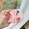Cell Phone Cases Cute flip-flops pink 3D Case For iphone 14 13 12 Mini 11 Pro XS Max XR X SE20 6S 6 7 8 Plus Plain Soft silicone kids Cover 231021