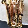 Guld 875 Original en än samma struktur Professional Alto Saxophone Drop E Tone mässing Guldpläterad skalknapp Alto Sax