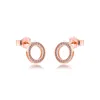 Stud Earrings Rose Gold Forever Signature Original 925 Sterling Silver Clear CZ For Women Jewelry Gift Ear Brincos