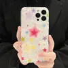 携帯電話のケースINS韓国のかわいいグラディエントスターケースIPHONE 14 13 12 11 PRO XS MAX XR SE3 7 8プラス素敵な漫画バンパーソフトカバー231021