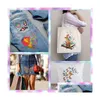 Sewing Notions Colorf Butterfly Iron Ones Cute Animal Stickers Washable Transfer Decals Diy T Shirt Jeans Backpacks Families Clothi