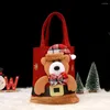 Aufbewahrungsboxen Weihnachten Einkaufstasche Weihnachtsmann Handtasche Große Kapazität mit Cartoon Schneemann Elch für Kinder