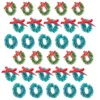 Fiori decorativi Mini ghirlanda di Natale Ghirlanda Ghirlande di seta in sisal in miniatura Decorazione Ornamenti per alberi appesi